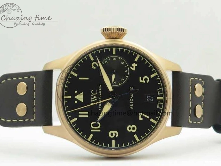MIROTIME 0331 Big Pilot IW510301 Satin-Polished RG YLF Best Edition Black Dial On Leather Strap A Flexible 7222